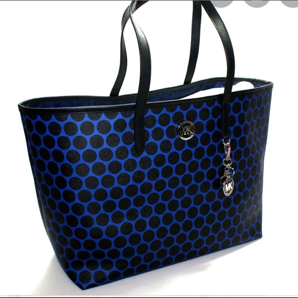 Michael Kors polka dot print Kiki black &navy blue